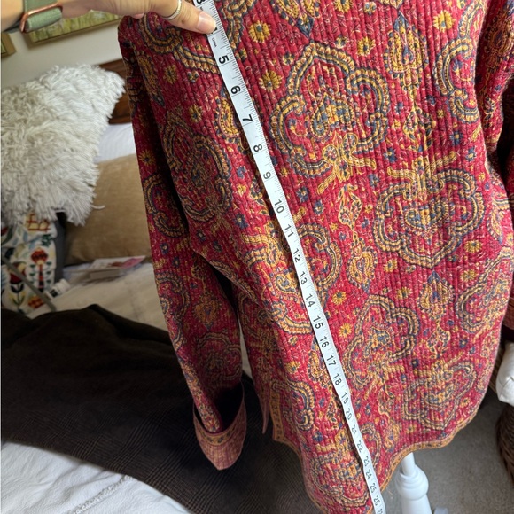 Orvis Reversible Utility Jacket Vibrant Quilted Design - Picture 7 of 9